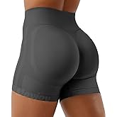 VOYJOY Workout Biker Shorts Women High Waist Seamless Hidden Scrunch Butt Lifting 4.5" Impact Yoga Gym Shorts