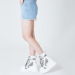 Tscoyuki Platform Ankle Boots for Women Chunky High