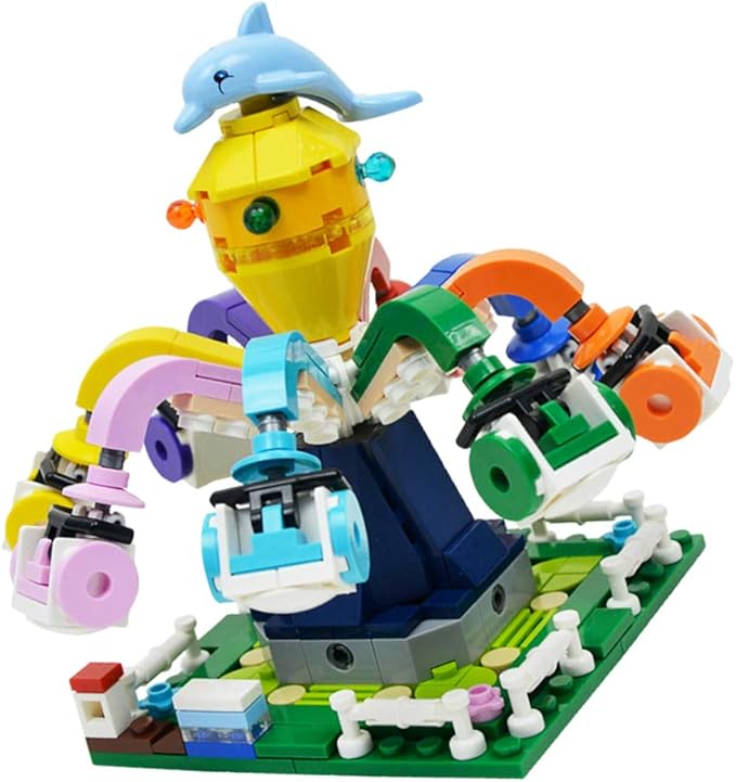 Amazon Perfeclan ビルディングブロック 回転するタコ 遊び場の建物ブロック 遊び場ビル模型 組み立て玩具 子供 ギフト 350個 ブロック おもちゃ