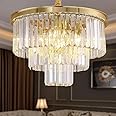 MEELIGHTING Luxurious Crystal Gold Modern Chandeliers Lights Pendant Ceiling Light Chandelier Lighting Fixture for Dining Room Living Room Kitchen Island Bedroom W20
