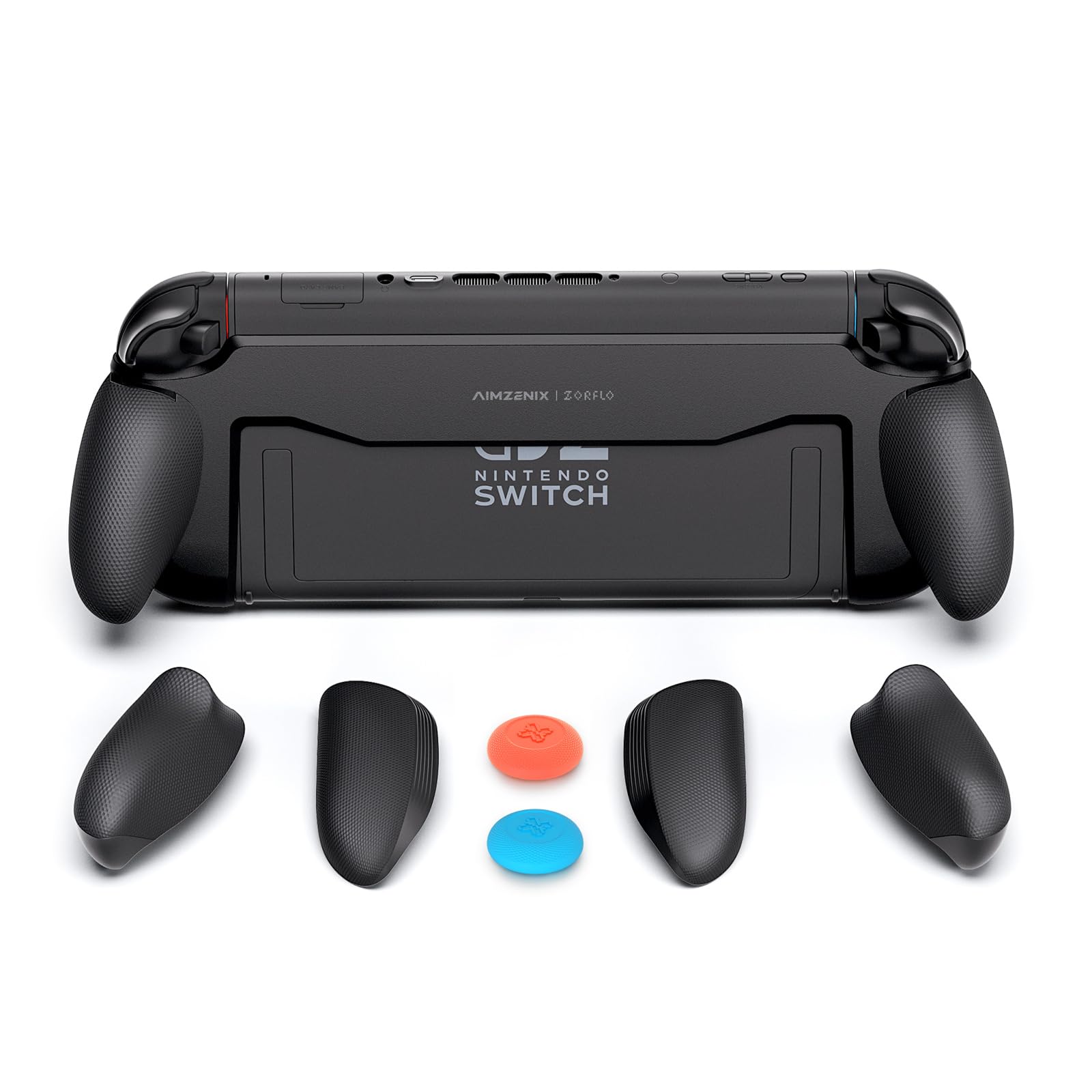 AIMZENIX Ergonomic Silicone Grip for Nintendo Switch 2, Non-Slip Replaceable Grips with 3 Sizes, Designed for Handheld Gaming, Dock Compatible