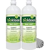 Biokleen Bac-Out Enzymatic Stain & Odor Remover for Carpet - Removes Stains and odors caused by dirt, pet accidents, wine, food, smoke - 2 Pack 32 oz w/Micro Cleaning Towel