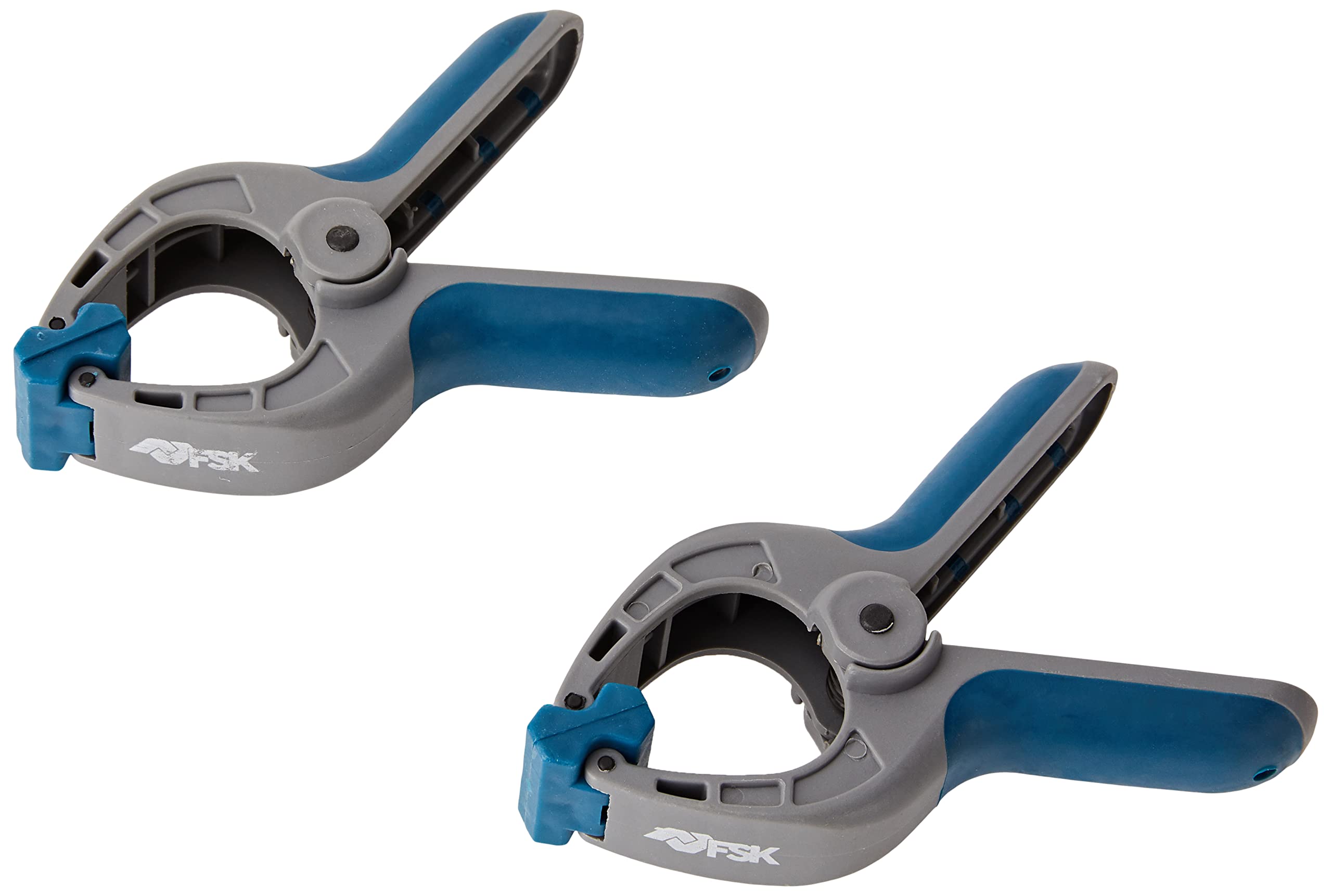 Ferrestock FSKPRS001 12pcs Spring Loaded Clamping Clamps, Non-Slip Handle, Swivel Jaws, Extra Strong Spring, Max Opening 39mm, Depth 40mm