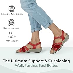 Orthofeet Women's Orthopedic Red Hope Sandals, Size 7