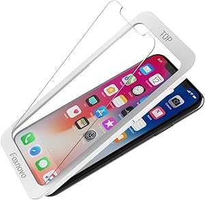 iPhone XS Screen Protector [3 Packs], Foxnovo iPhone X Tempered Glass Screen Protector with Install Frame Anti Scratch Glass Protector 3D Touch Clear Screen Protectors for Apple iPhone X 5.8 Inch