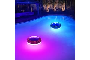 Goallim Solar Floating Pool Lights, RGB Color Changing Pool Lights That Float with Dynamic Light Show, 6.5" Swimming Pool Lights, IP68 Waterproof & Hangable Solar Floating Lights for Pool Party (1)
