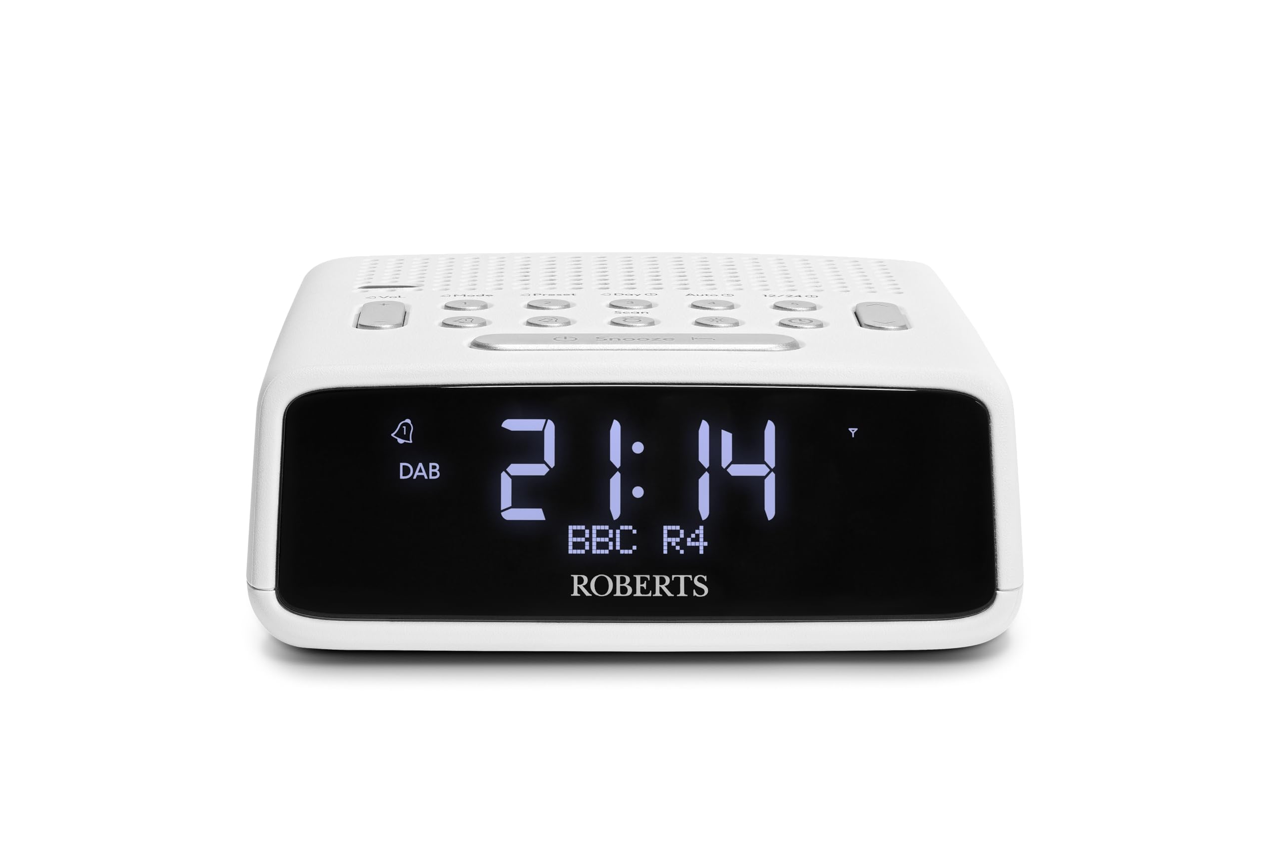 Roberts ORTUSDAB FM/DAB/DAB+ Digital Clock Radio, Alarms with large LCD VA Display, White