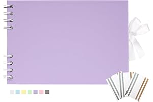 Hiwhy Scrapbook Photo Album 40 White Pages Scrap Book Memory Book 6 x 8 inch Guest Book Scrapbook Album Accessories with Corner Stickers for Baby Shower, Wedding, Travelling Purple