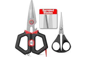SNAIL TRAIL 2 Sets Fishing Braided Line Scissors, 6-inch & 4.5-inch Fishing Line Cutters Combo, Serrated Stainless Steel Fishing Shears for Saltwater, Fish Wire Cutters