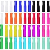 44Pcs Reusable Straw Tips, Silicone Straws Tip, Multi-color Food Grade Straw Tips Covers Only Fit for 1/4 Inch Wide(6MM Out diameter) Stainless Steel Straws by Accmor