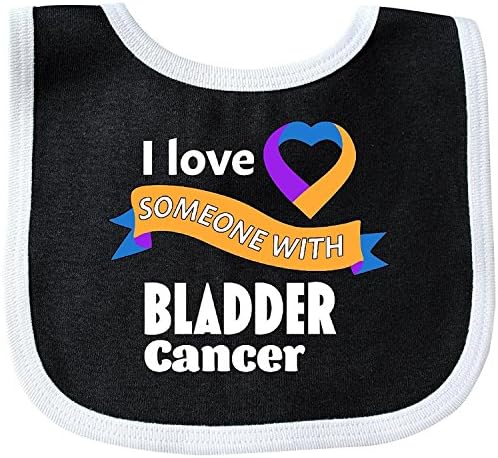 - I Love Someone with Bladder Cancer- marigold, blue, purple Baby Bib Degrema