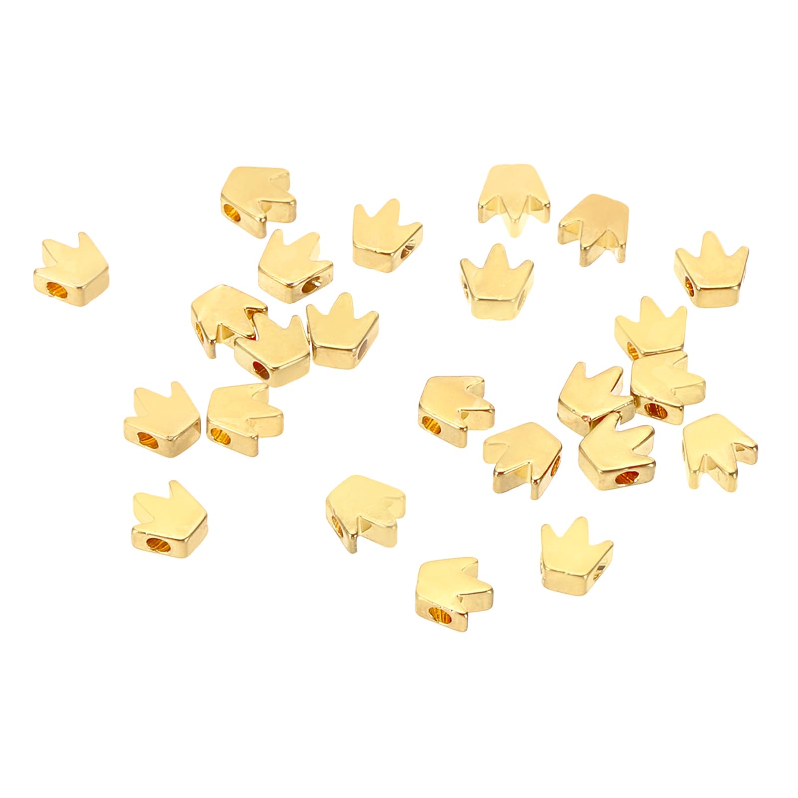 PATIKIL Crown Beads for Bracelets, 24 Pcs Gold Plated Pendants Loose Beads Brass Spacer Beads for Jewelry Making Necklace Bracelet DIY