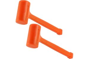 MUKLEI 2 Piece 14" x 5.3" Dead Blow Hammer Orange, 4 Lb Durable Rebound Resistant Dead Blow Hammer with Non-Slip Grip, Non-Ma