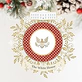 White House Christmas Ornament 2025, Holiday Tree Ornament with White House Design, Handcrafted Hanging Keepsake Collectible for Christmas Tree Decor