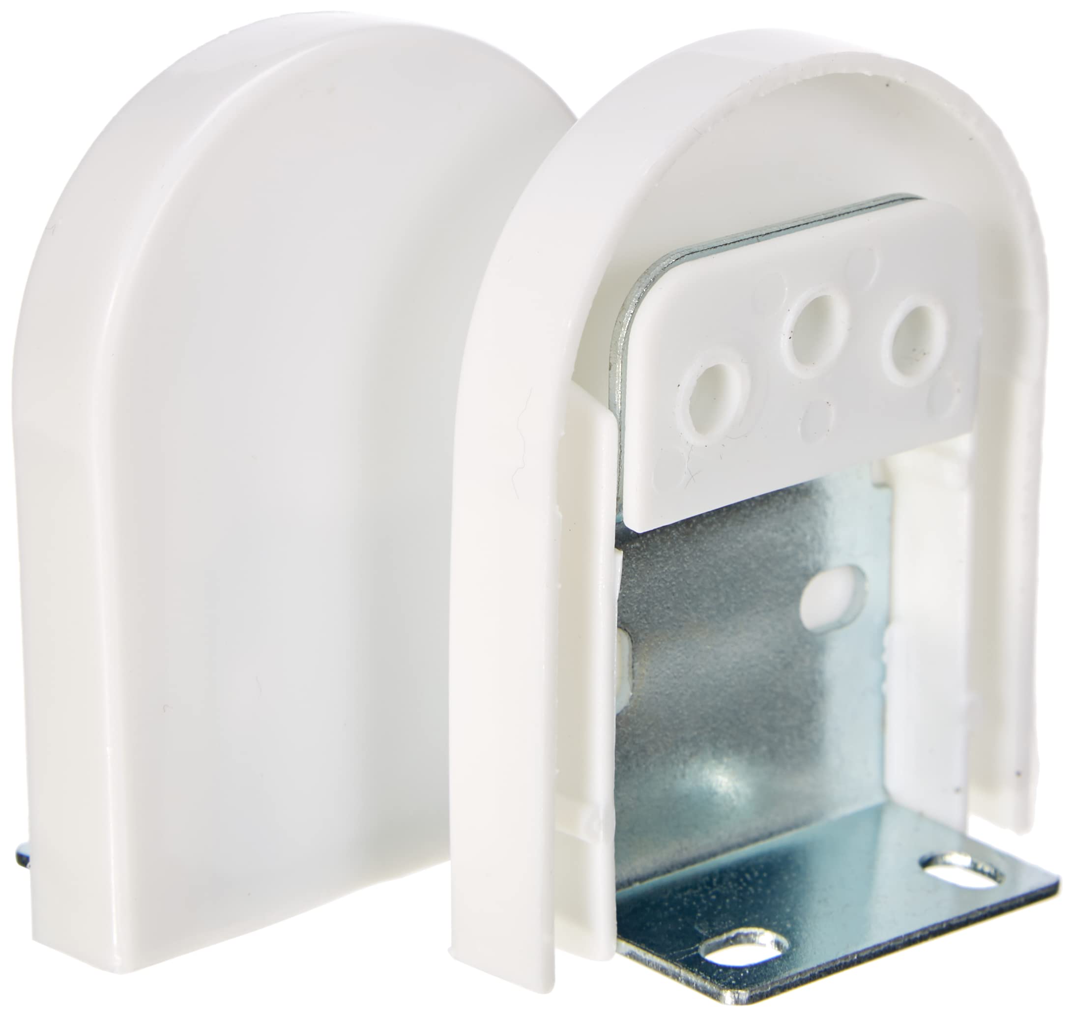 Gardinia Bracket for Roller Blinds, 2-Pack, Includes White Decorative Caps, Ceiling, Wall Or Recess Fitting, Plastic/Metal, 6996