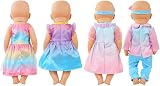Aolso 14-18 Inch Doll Clothes 4-Packs Unicorn Theme for 35-45 cm Dolls view 3