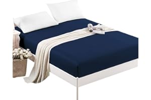 CC&DD HOME FASHION CCⅅ HOME FASHION SFS Safes Velvety Brushed Microfiber Fitted Sheet, Full, Navy