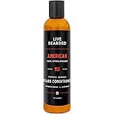Live Bearded Beard Conditioner, 8 fl oz - Strengthens and Softens Facial Hair - Made in the USA - All-Natural Ingredients with Biotin, Caffeine | American Scent - Cedar, Vetiver, Bergamot
