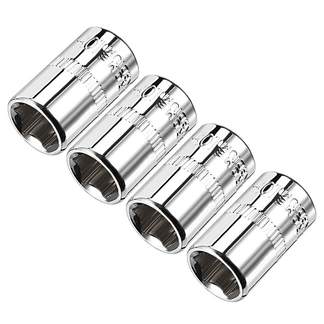 TOP-VIGOR 4Pcs 1/4-Inch Drive 10mm 6-Point Shallow Socket, Metric, Cr-V Drive Socket for Auto Repairing and Household