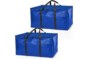 ClearSpace Heavy Duty Moving Bags or Storage Bag – Large Moving Boxes with Backpack Straps, Zippers & Handles – Perfect for Moving, College Dorm, Traveling, Camping, Christmas Decorations, 2 Pack