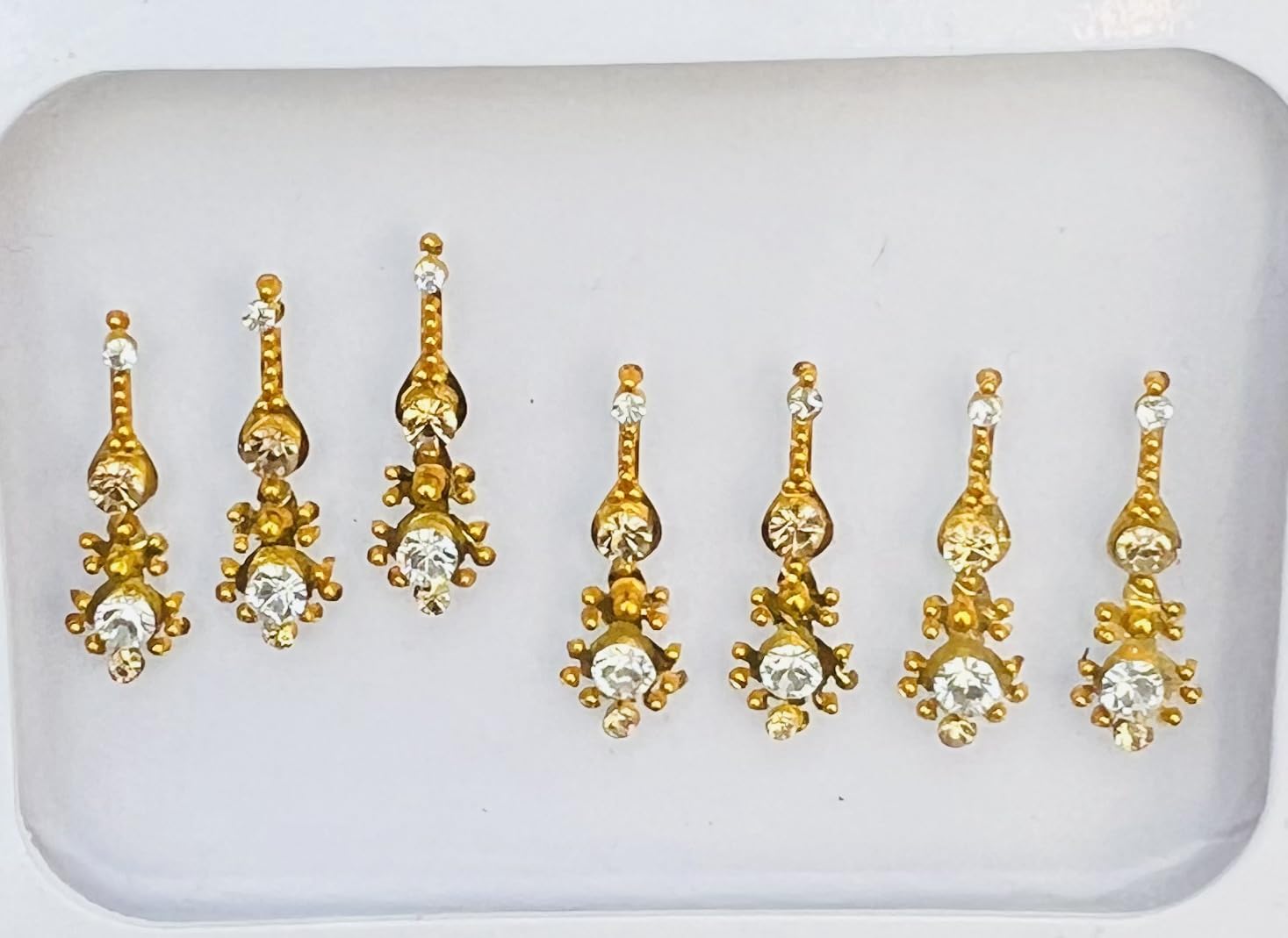 BA101 Gold Silver Stone Pearl Bindi Tattoo Bollywood Fancy Party Forehead Sticker Eid Wedding Tika