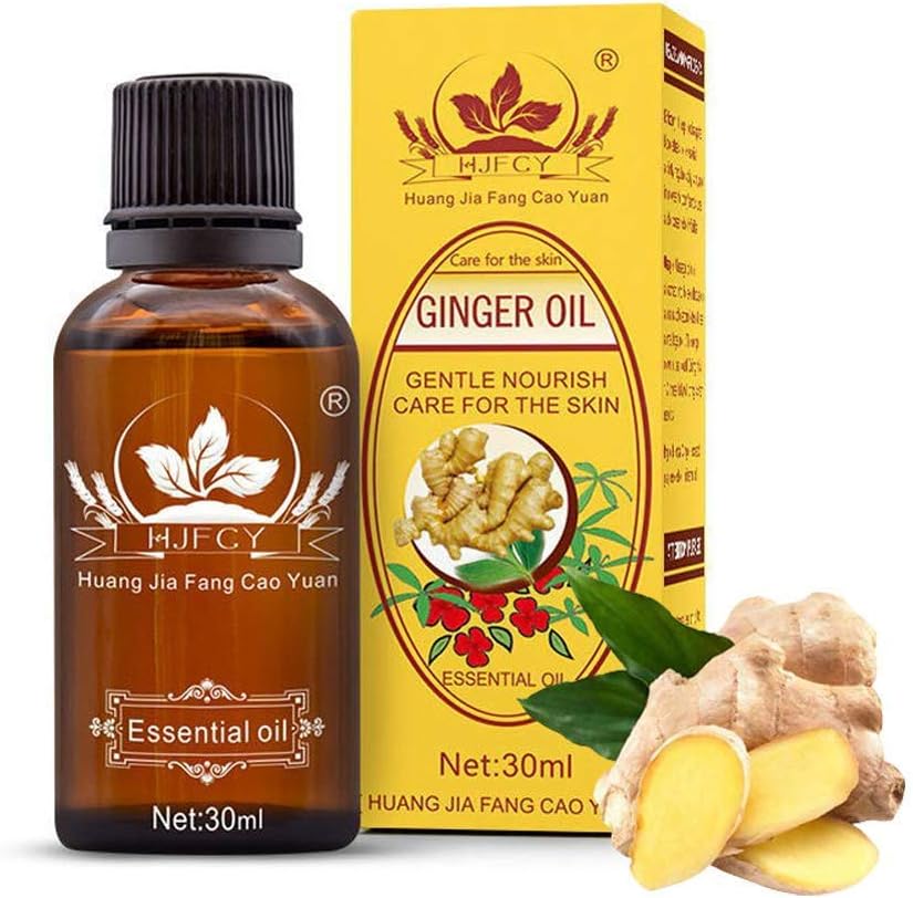 Ginger Massage Oil,100% Pure Natural Lymphatic Drainage Ginger Oil,SPA Massage Oils,Repelling Cold and Relaxing Active Oil for Women & Mens (3 Pack)