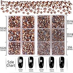LPBeads 6400 Pieces Hotfix Rhinestones Rose Gold AB