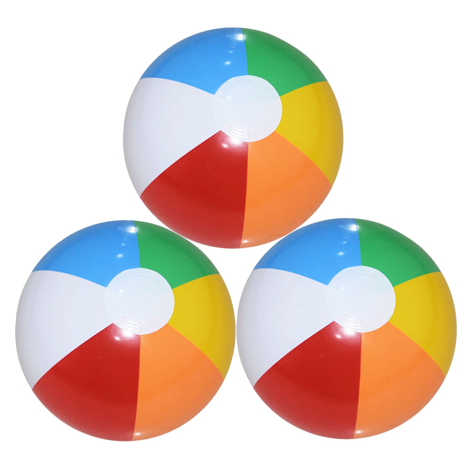 TSHAOUN 3 Pcs Beach Balls, 12 Inches Beach Balls Rainbow Inflatable Toys, for Outdoor Activity Birthday Summer Party Favors Water Toys, Pool Party Beach Toys, Enjoyable Pool Float Balls (3 Pcs)