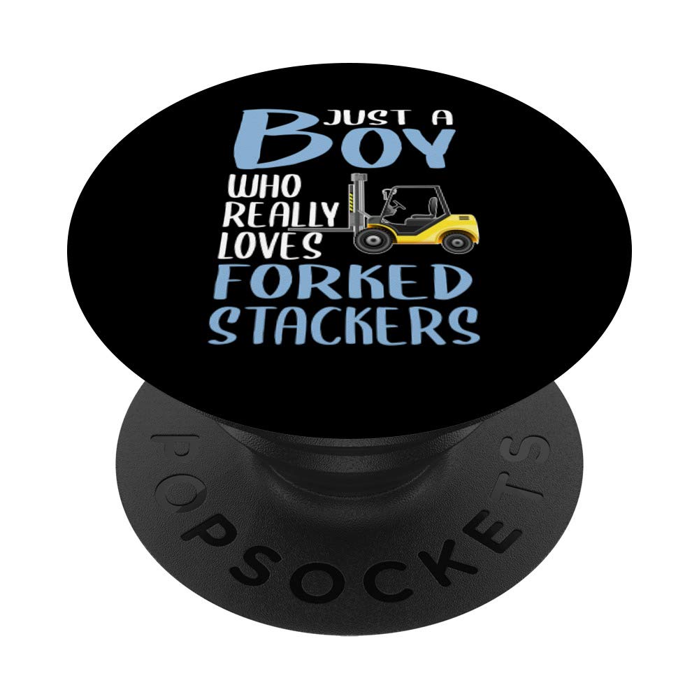 Mens Gift Just A Boy Who Really Loves Forked Stackers PopSockets PopGrip: Swappable Grip for Phones & Tablets
