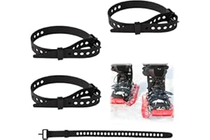 Shoyisenka 4 Pcs Snowshoe Straps Kit, 18 in Adjustable Ski Boot Wraps Ties, Multipurpose Snowshoes Replacement Straps for Wom