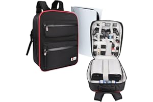 BUBM Game Storage Bag Backpack Travel Carrying Case for PlayStation 5 PS5/PS4/PS4 Pro/Xbox and Accessories Black