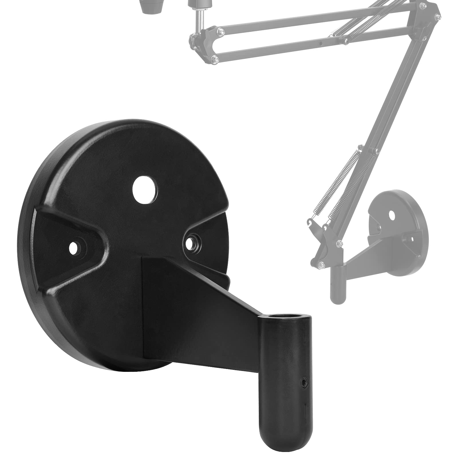 GEEKRIA for Creators Microphone Boom Arm Wall Mount Adapter, Wall Mount Microphone Holder with Adjustable Interface Aperture Compatible with Aokeo AK-35, TONOR T20, InnoGear Mic Arm (Black)