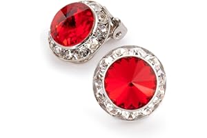 Star Light Crystal Jewelry | Colorful Rhinestone Clip On Earrings for Dance, Pageant, Prom, Performance, Wedding, or Special Event