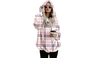 ROMANSTII Women Casual Double Fuzzy Sweatshirt Faux Fleece Zip Pullover Hoodies Coat Outwear S-XXL