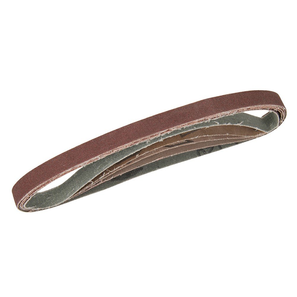 Silverline 910232 Sanding Belts 13 x 457 mm 5pce 40, 60, 2 x 80, 120G, Brown