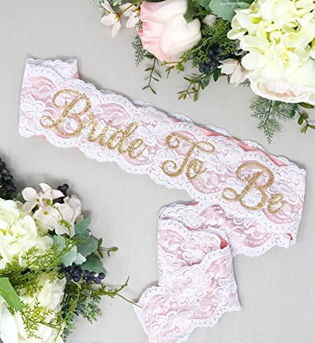 Lace Bachelorette Sash - Rose Gold Satin &amp; Lace
