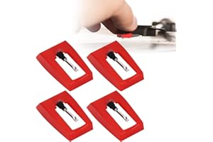 Milltrip 4Pcs Phonograph Stylu Replacement, Turntable Needle Set with Conical Ceramic Tip, Compatible with Crosley, Victrola,