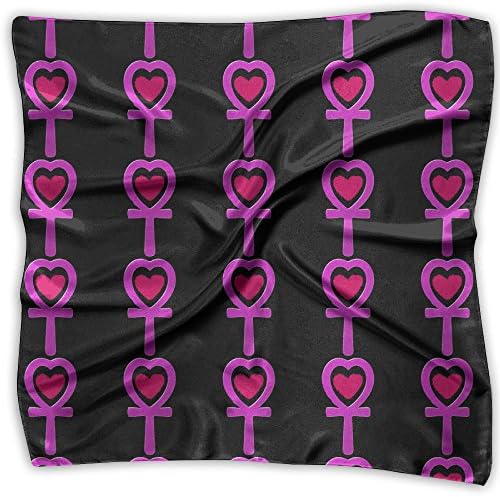 Heart Ankh Egyptian Women's Fashion Print Square Scarf Neckerchief Headdress M