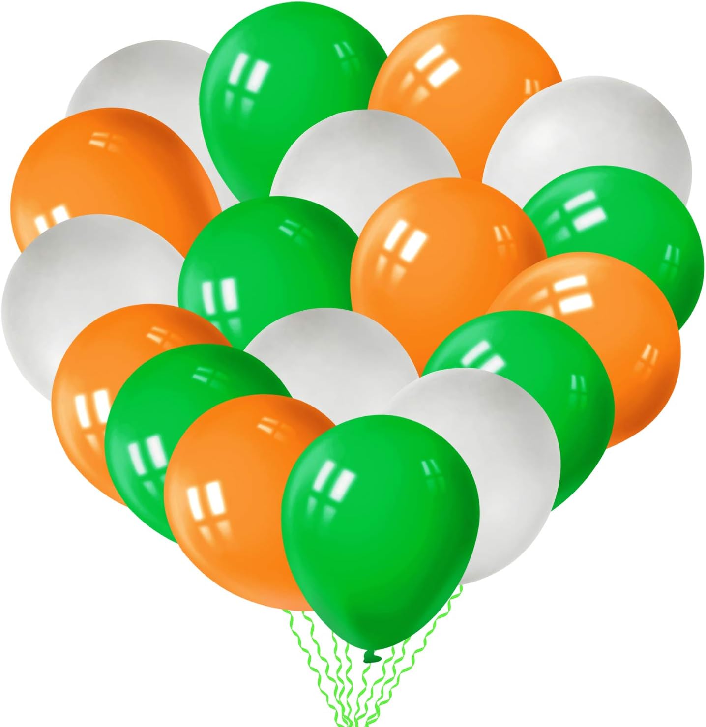 TUPARKA 60pcs St. Patrick's Day Balloons Latex Balloons Irish Party Balloons Green Orange White