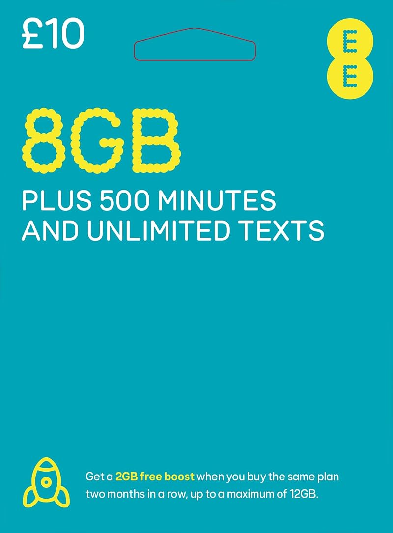 EE Pay As You Go 3-in-1 SIM Card for UK Network - Standard Micro Nano - Unused