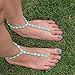 4 Pairs Beach Barefoot Sandals for Women Girls Foot Jewelry Starfish Pearls Turquoise Beaded Elastic