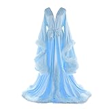 Daily Life Mall Long Lingerie for Women Blue Bridal
