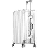 EclatVivid Luggage, Full Aluminum Body Suitcase, 20 Inch 100% Aluminum Hard Shell Luggage, Aluminium Carry On Suitcase With TSA Locks(Silver, Classic)