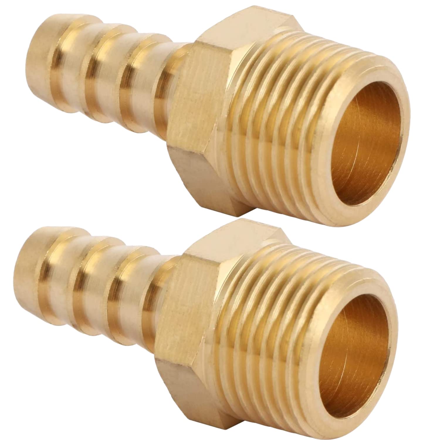 Photo 1 of 2pcs Brass Hose Barb Fitting 3/8" Barb x 3/8" NPT Male Adapter by CX WONDERLAND