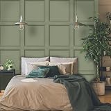 Holden Decor Modern Wood Panel 3D Effect Wallpaper Green 10m Roll view 4