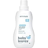 ATTITUDE Baby Fabric Softener, Plant and Mineral-Based Ingredients, HE Compatible, Vegan and Cruelty-free Laundry and Household Products, Soothing Chamomile, 40 Loads, 33.8 Fl Oz