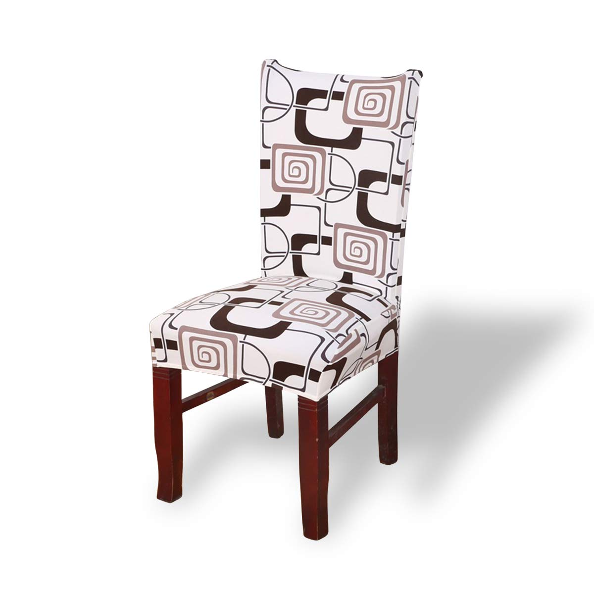 Fashion·LIFE Chair Slipcovers 4 PC Chair Slipcover Stretch Removable Washable Chair Covers for Hotel Dining Room Ceremony Banquet Party Decor,White square