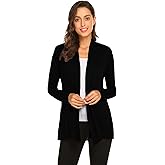 Newchoice Womens Casual Lightweight Long Sleeve Cardigan Soft Drape Open Front Fall Dusters (S-3XL)