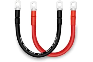 QIATOL Battery Cable, 4 AWG Battery Cables with Terminals, 2PCS Copper Battery Cables.