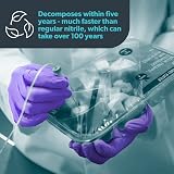 Unigloves BioTouch Nitrile Gloves Biodegradable Medical Grade Large Violet view 6